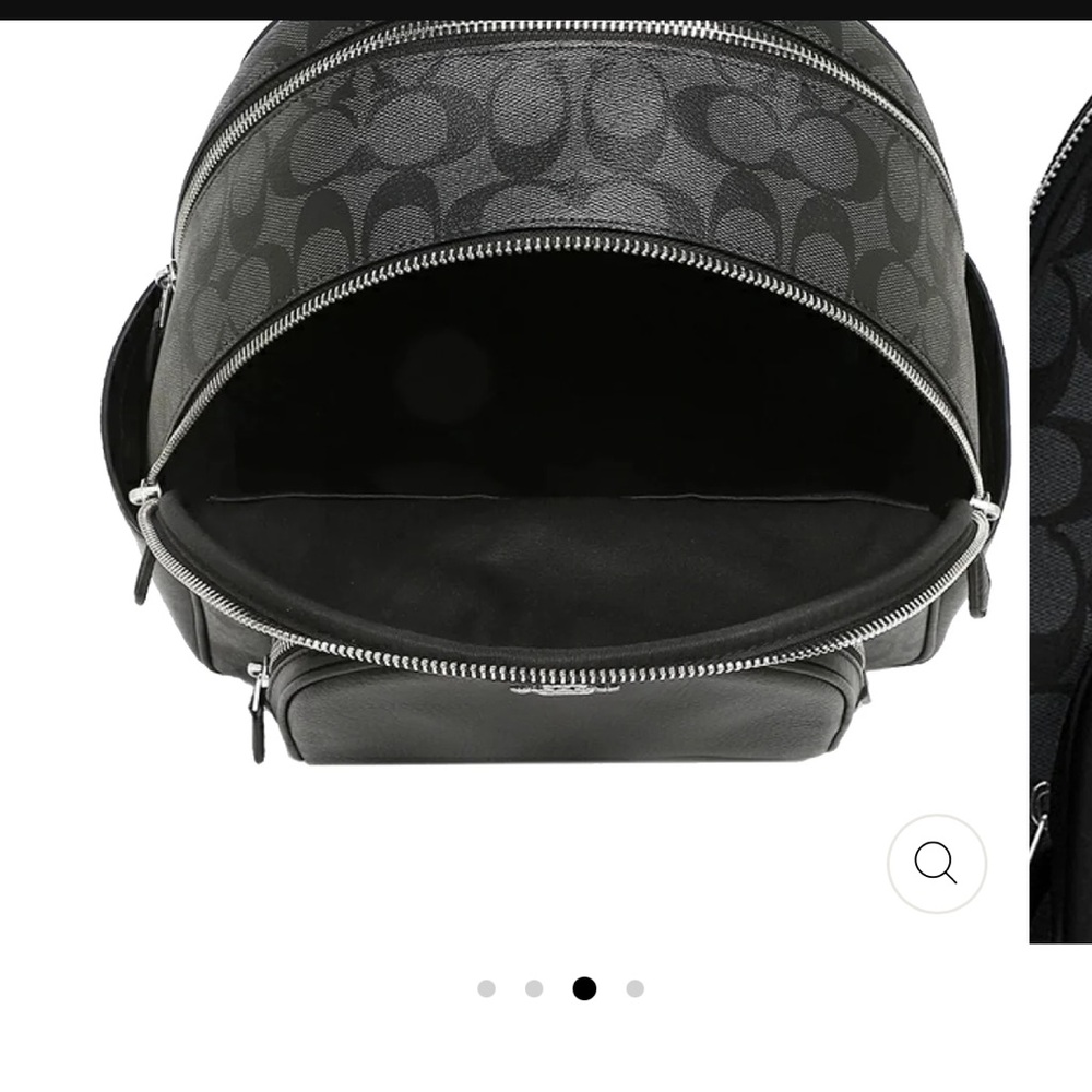Coach Charcoal and Black Patterned Court Backpack In Signature Canvas - Picture 3 of 16